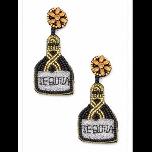 Tequila Bottle Beaded Statement Earring